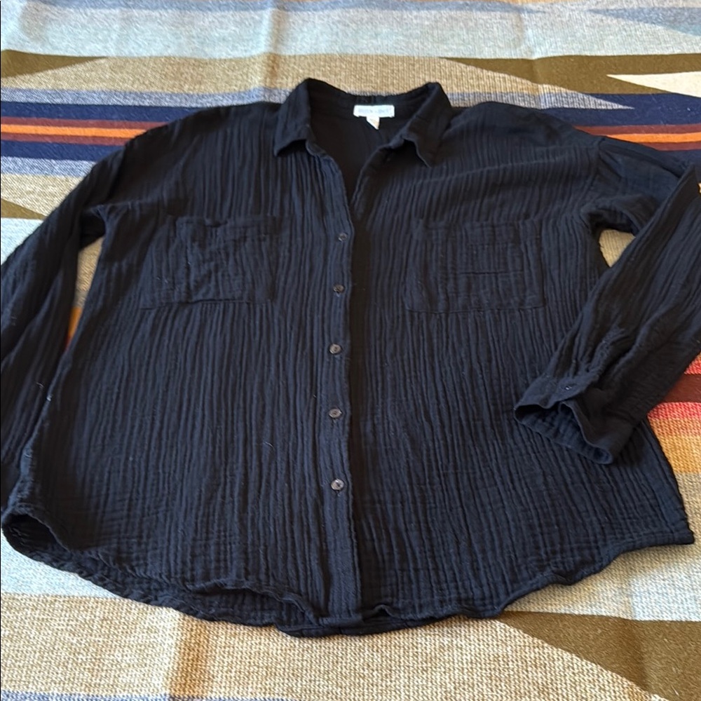 Eileen Fisher Cotton Gauze Button-Up Shirt